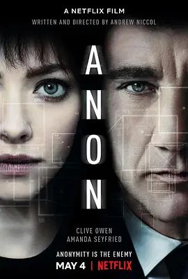 【欧美电影】匿名者 Anon (2018)1080P高清原盘|科幻 / 惊悚|所有的人终生都生活在政府的监视之下，毫无隐私可言。又名: 未来杀姬|匿名者|夸克网盘资源-口袋盘资源站-网盘资源