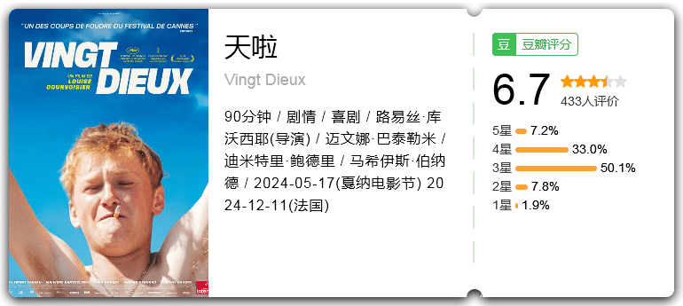 天啦 [2024][6.7分][剧情 喜剧 法国]-口袋盘资源站-网盘资源